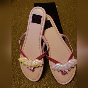 StrangeCvlt Pink Bat Sandals